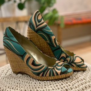 Nine West Willow Boho Peep Toe Espadrille Wedge